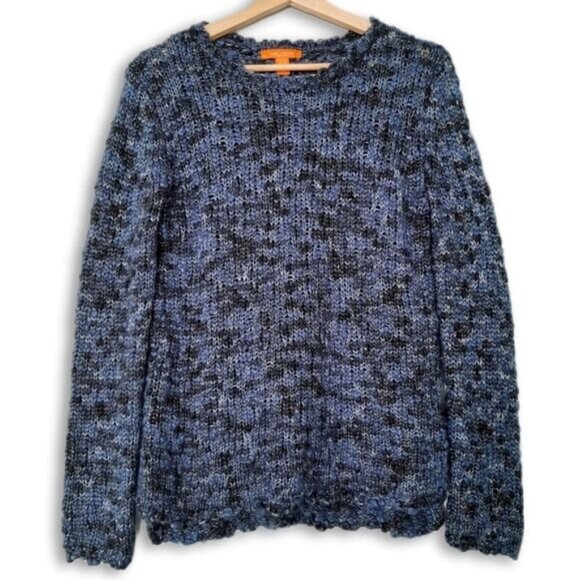 JOE FRESH \ Marled Chunky Knit Pullover Crewneck Sweater Top Blue Sz S - Picture 1 of 7